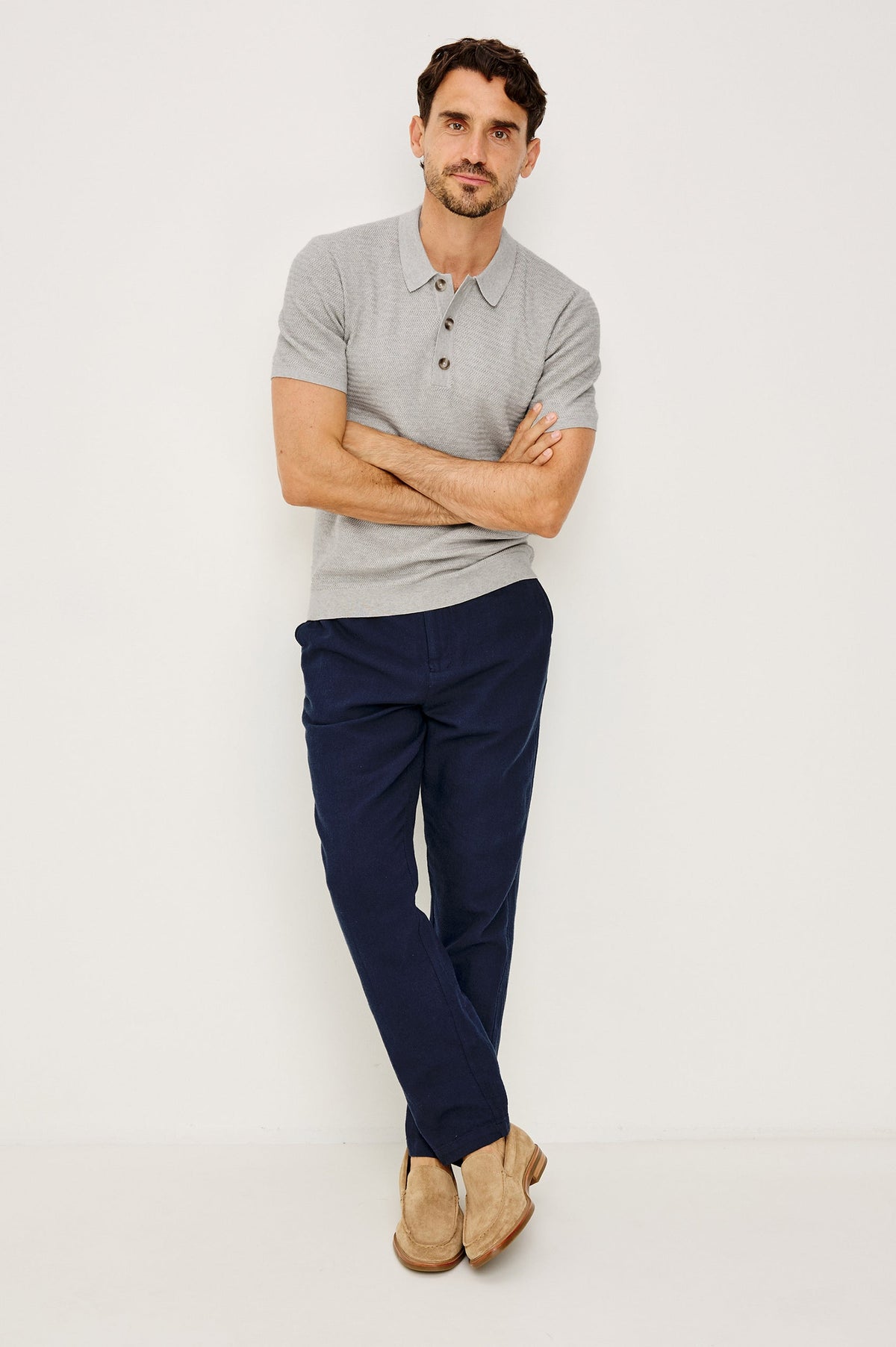 Rails Nathan Polo in Heather Grey