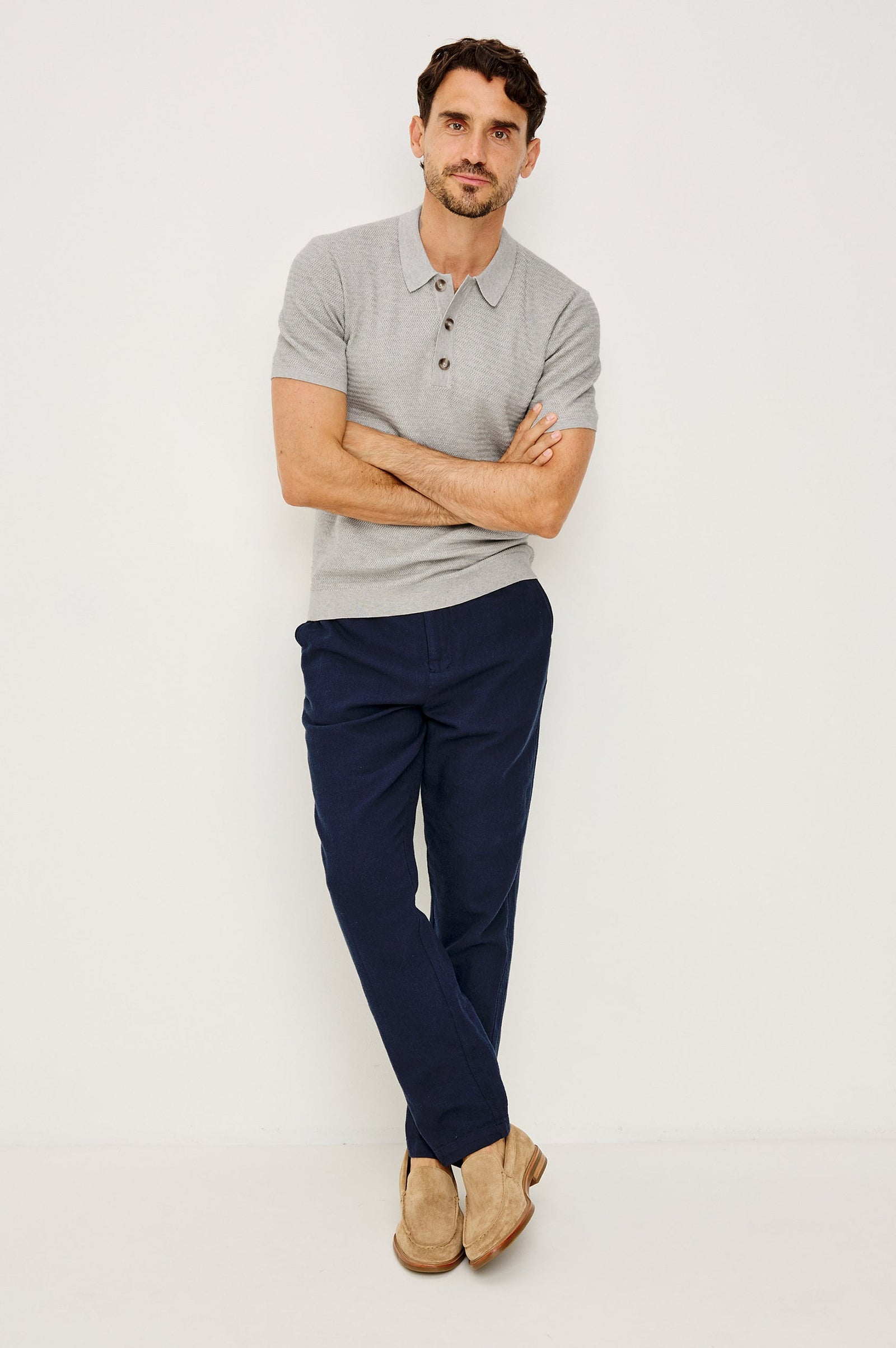 Rails Nathan Polo in Heather Grey