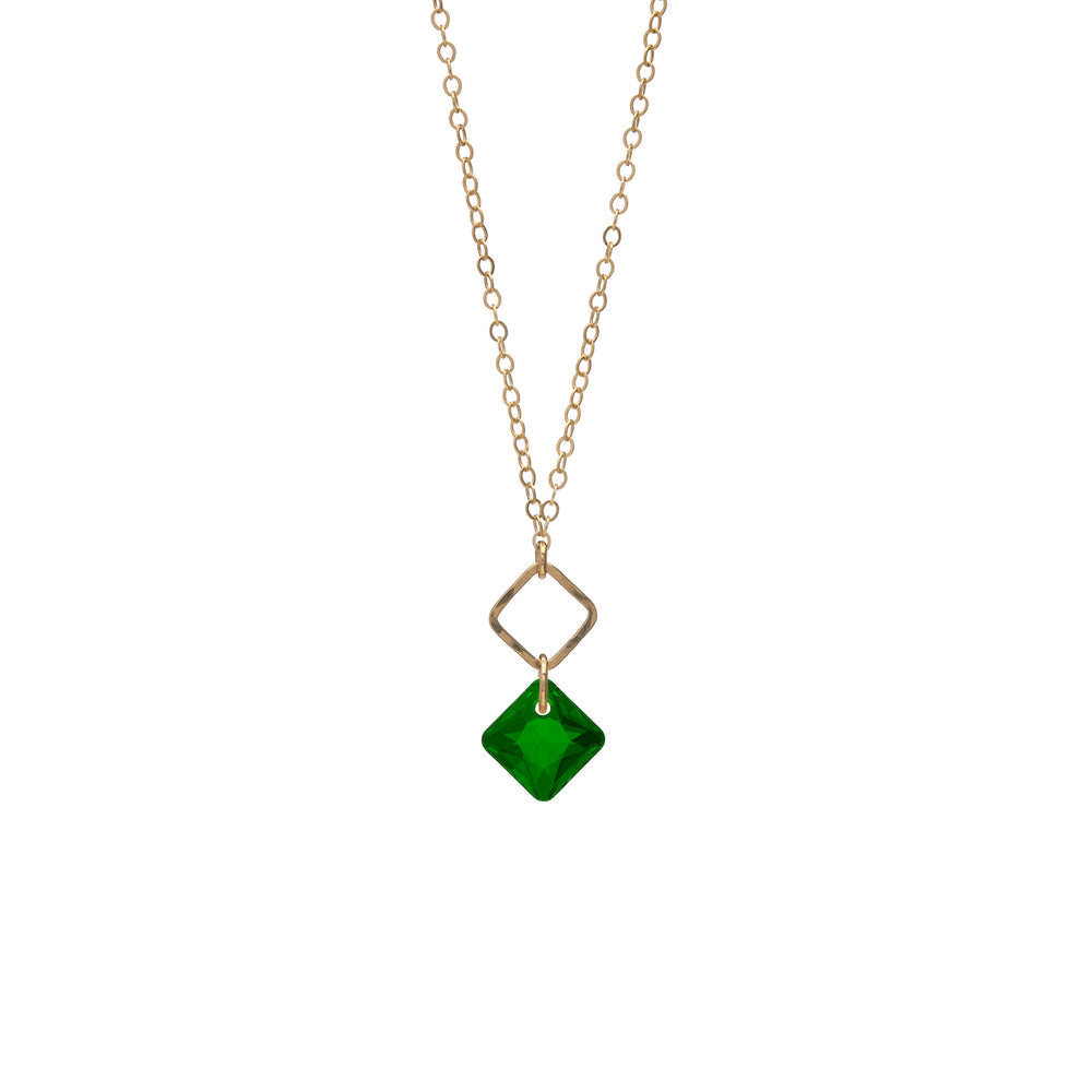 Kenda Kist Diamond Princess Pendant Gold Emerald