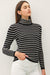 NYLAND Delaney Striped Turtleneck Sweater Black