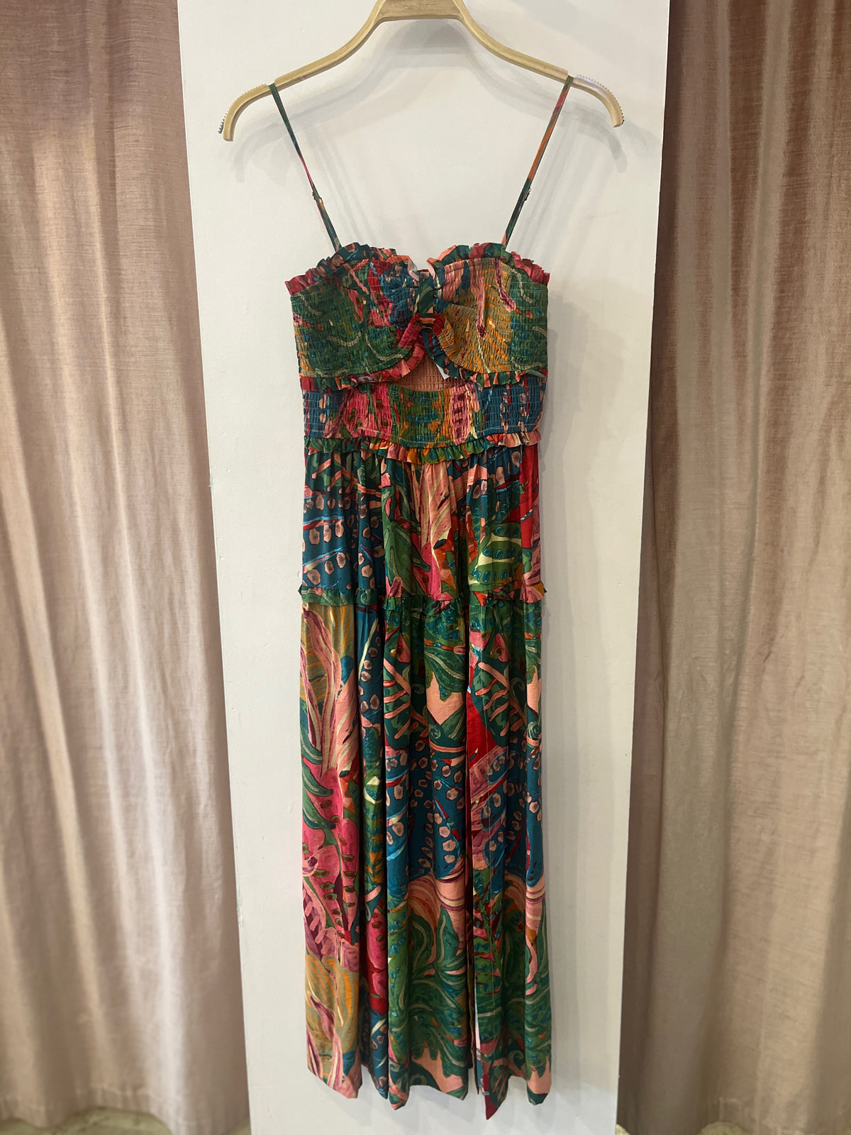 NYLAND Drawing Dream Cutout Smocked Maxi Dress