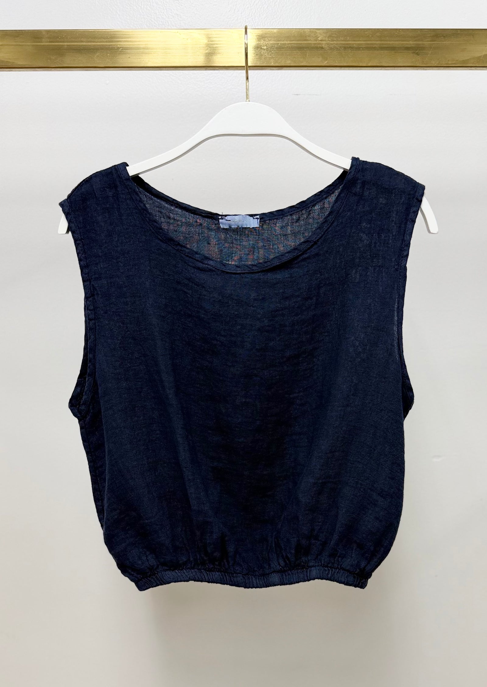 NYLAND Duha Linen Sleeveless Elastic Hem Top