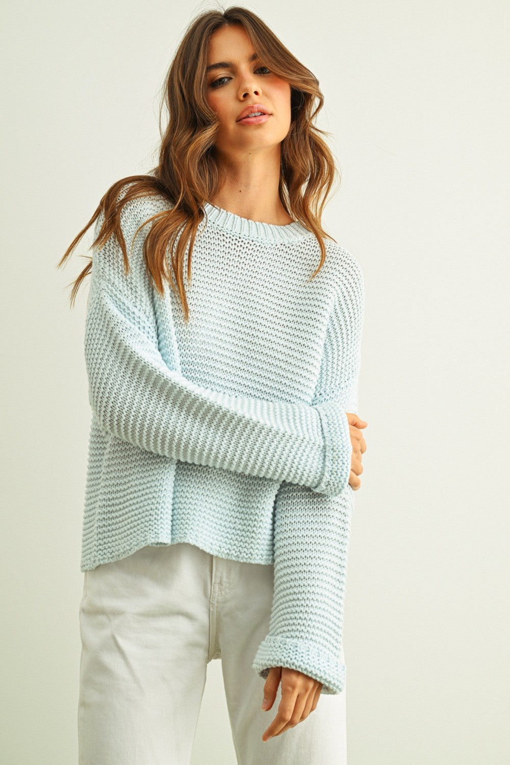 NYLAND Edwina Round Neck Sweater Powder Blue