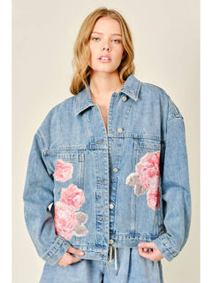 NYLAND Havilah Flower Patch Denim Jacket - Adorn