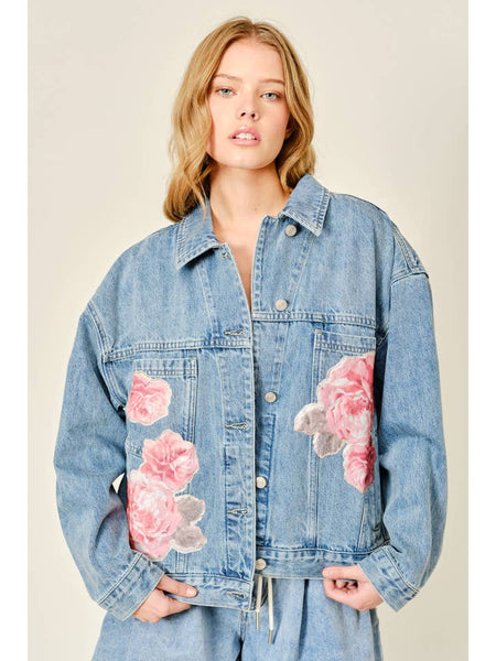 NYLAND Havilah Flower Patch Denim Jacket - Adorn