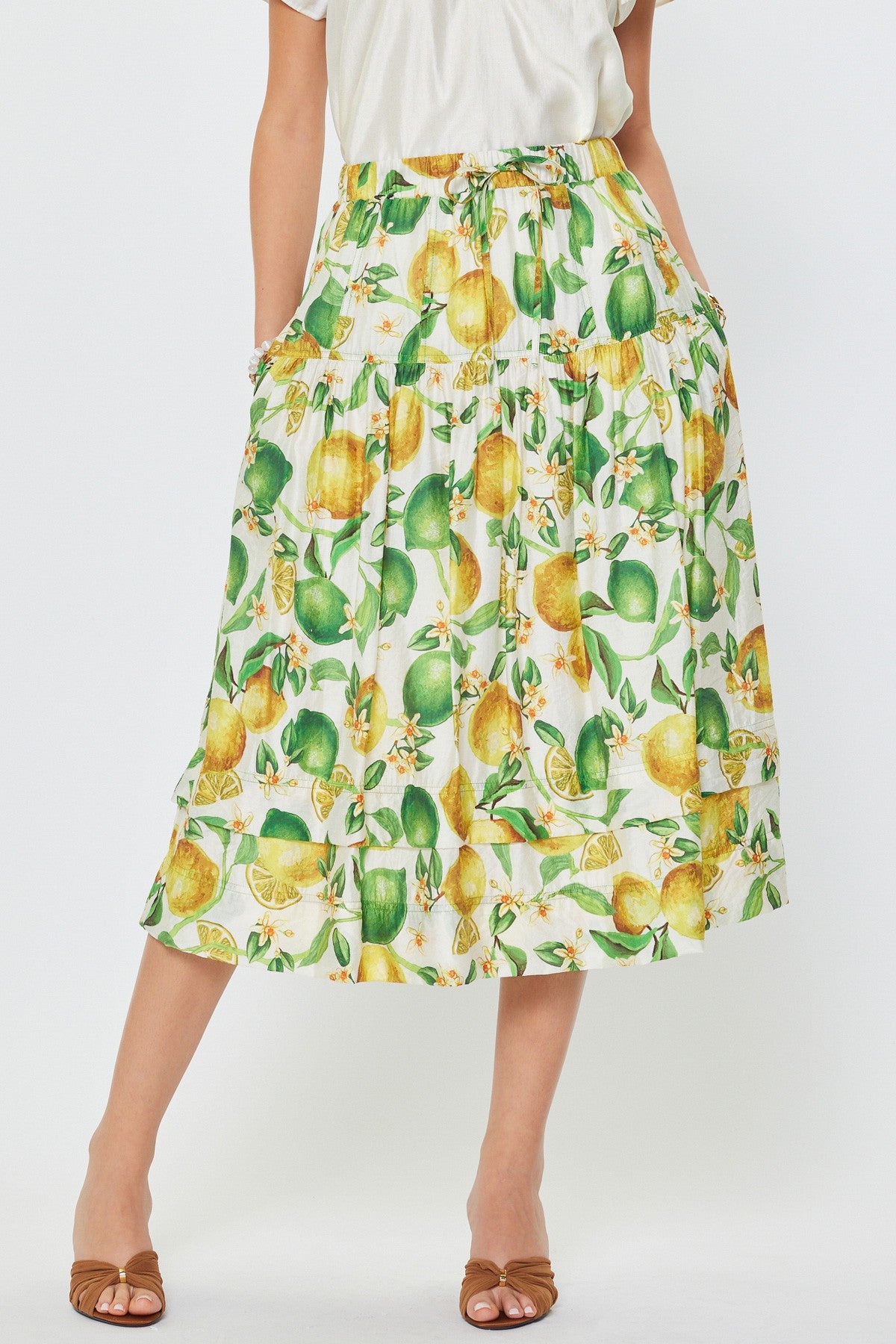 NYLAND Juliet A-Line Tiered Midi Skirt