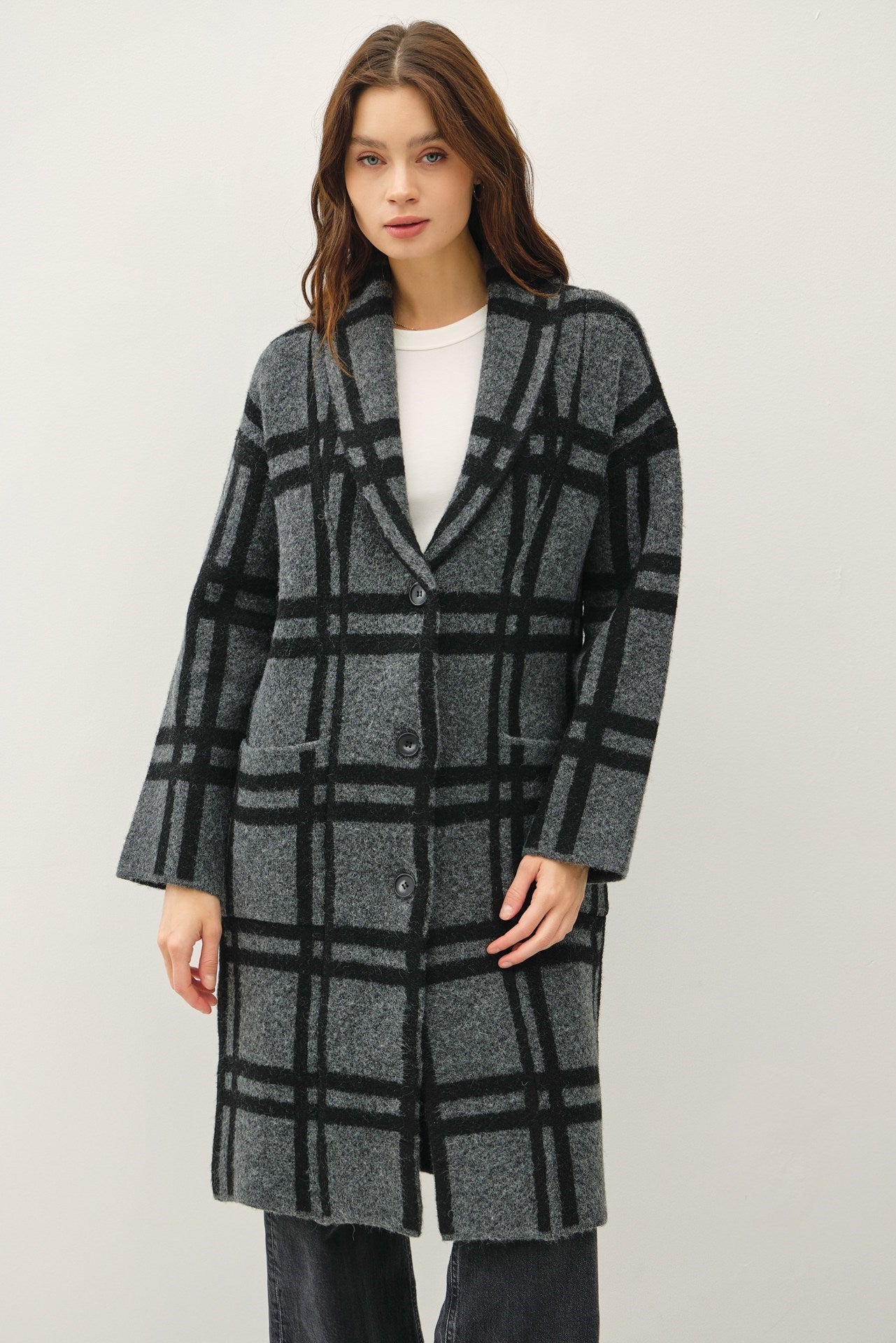 Plaid oversized hotsell coat