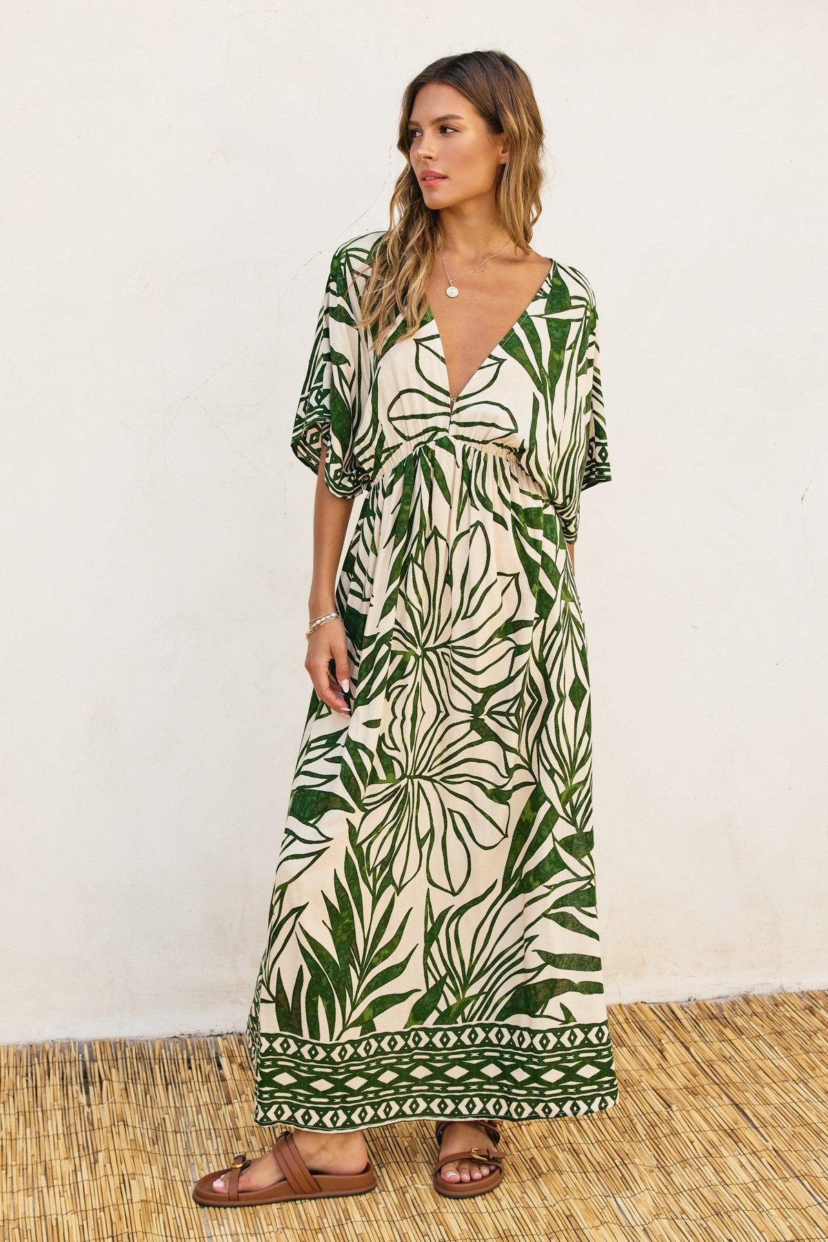 NYLAND Wynter Take Me Away Double Plunge Maxi Dress
