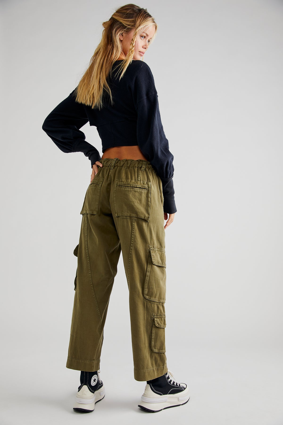 Free People Tahiti Cargo Pant in Dried Herb