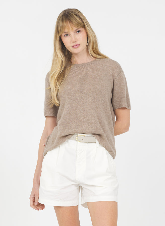 One Grey Day Sloane Cashmere Tshirt Stone
