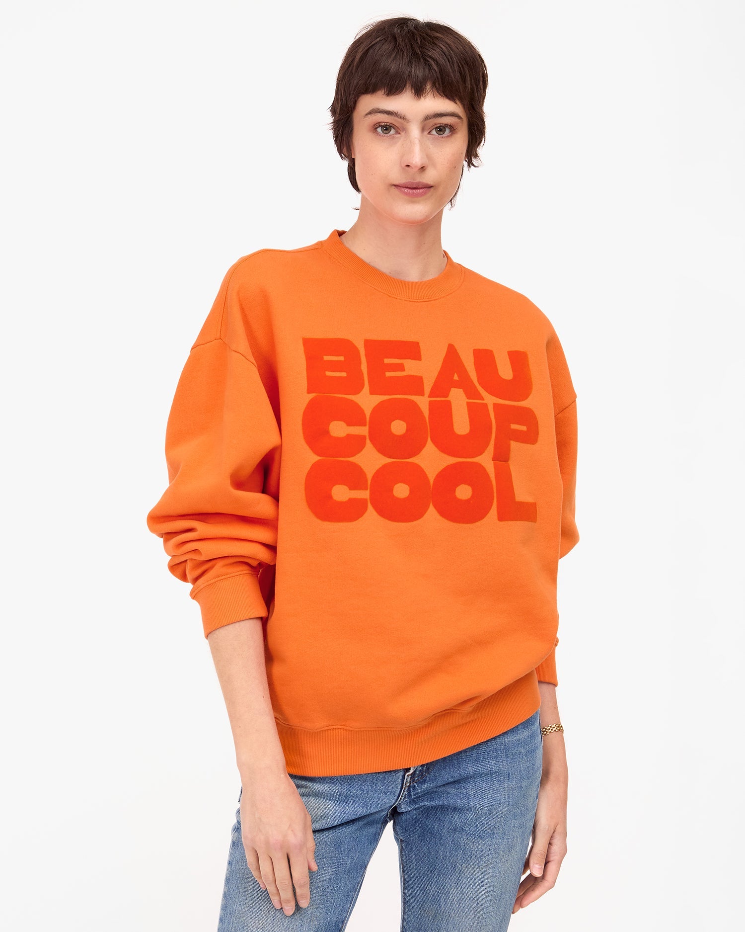 Clare V. Beaucoup Cool Oversized Sweatshirt Zucca