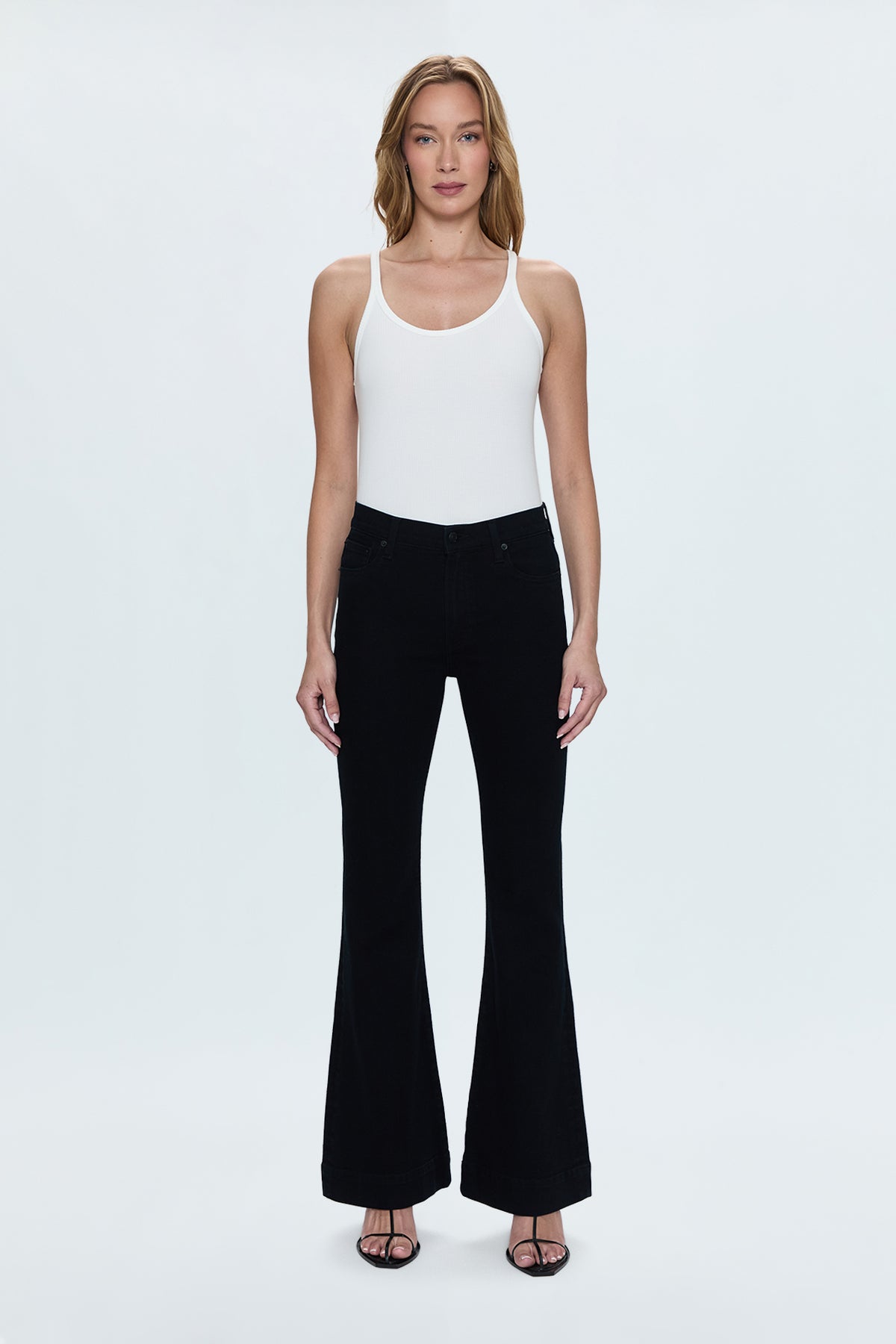 PISTOLA Kinsley Mid Rise Ultra Flare in Black Ink