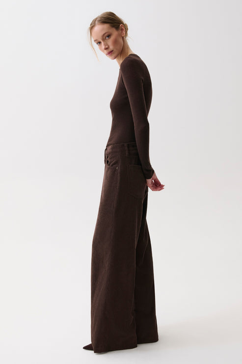 PISTOLA Jadyn Low Slung Palazzo Wide Leg in Mocha