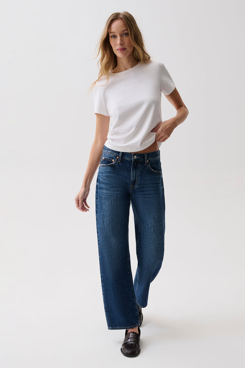 PISTOLA Lexi Mid Rise Bowed Straight in Moonwave