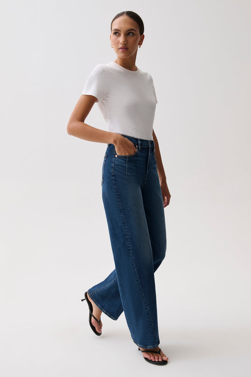 PISTOLA Kyra High Rise Bowed Wide Leg in Inkwell