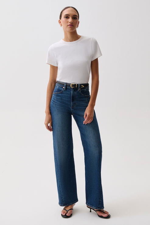 PISTOLA Kyra High Rise Bowed Wide Leg in Inkwell