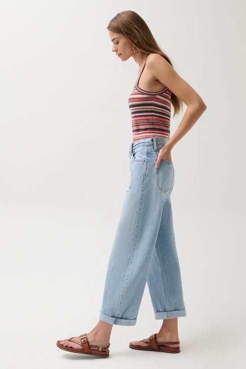 PISTOLA Donny Rolled Hem Boyfriend in Old Blues