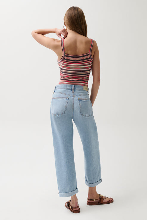 PISTOLA Donny Rolled Hem Boyfriend in Old Blues