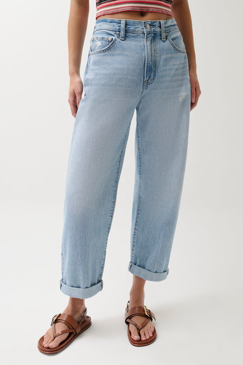 PISTOLA Donny Rolled Hem Boyfriend in Old Blues