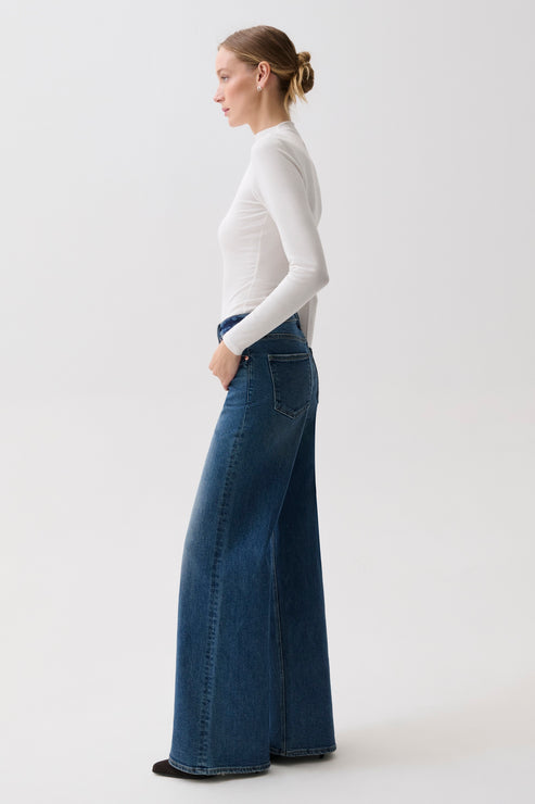 PISTOLA Vivian Mid Rise Wide Leg in Blue Depths