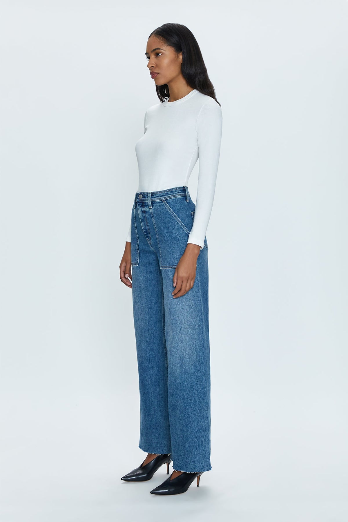 PISTOLA Penny Utility Wide Leg in Canal