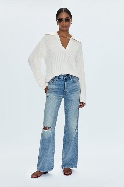 PISTOLA Hendrix High Rise Baggy in Apprentice Distressed