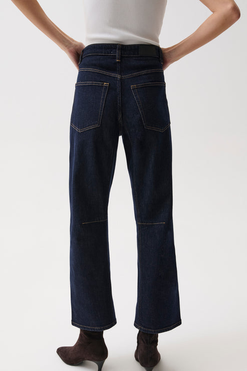 PISTOLA Beau Seamed Crescent Raw Jean in Nightfall