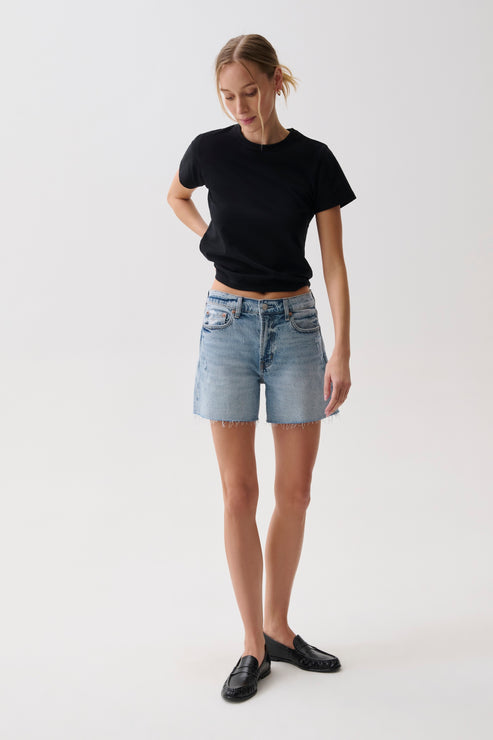 PISTOLA Kennedy Relaxed Mid Rise Cut Off Short in Normandy Vintage