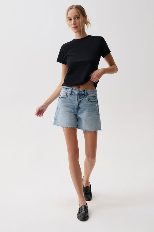 PISTOLA Kennedy Relaxed Mid Rise Cut Off Short in Normandy Vintage