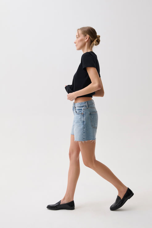 PISTOLA Kennedy Relaxed Mid Rise Cut Off Short in Normandy Vintage