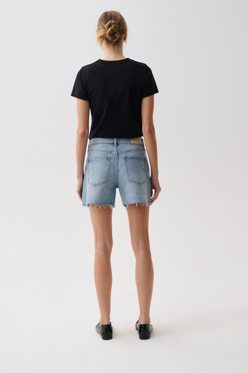 PISTOLA Kennedy Relaxed Mid Rise Cut Off Short in Normandy Vintage