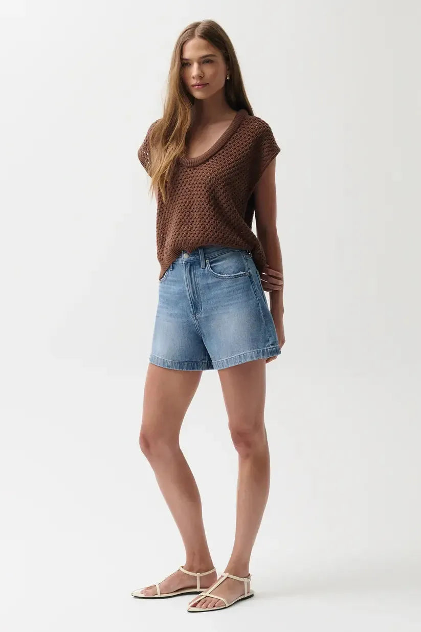 PISTOLA Saige High Rise A-Line Short in Sail Away