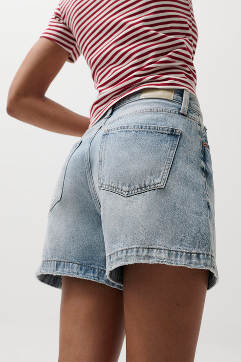 PISTOLA Saige High Rise A-Line Short in French Riviera