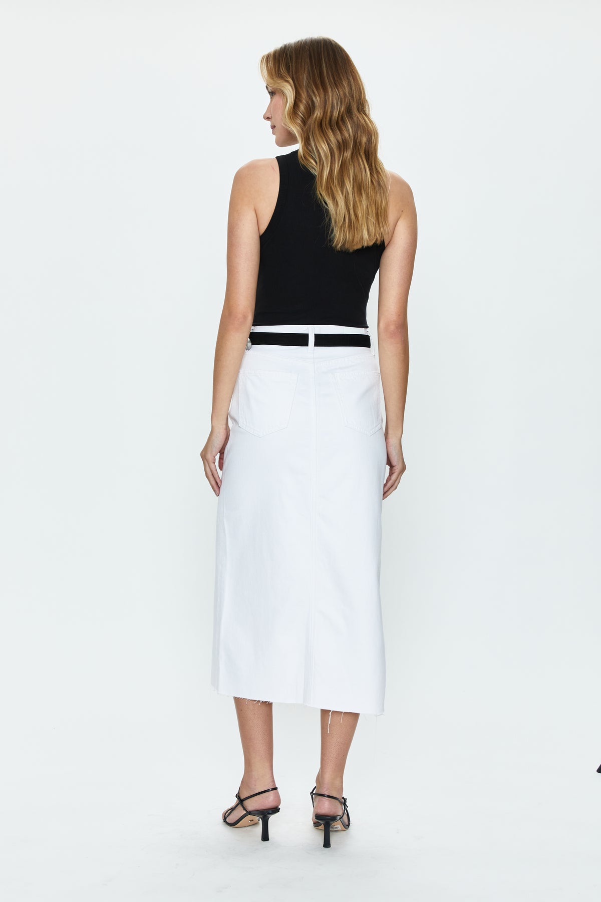 PISTOLA Alice Midi Skirt in White