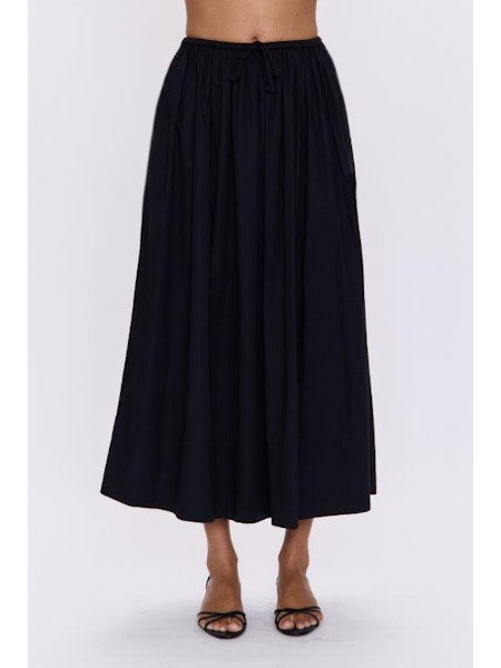 PISTOLA Noelle Poplin Maxi Skirt Noir