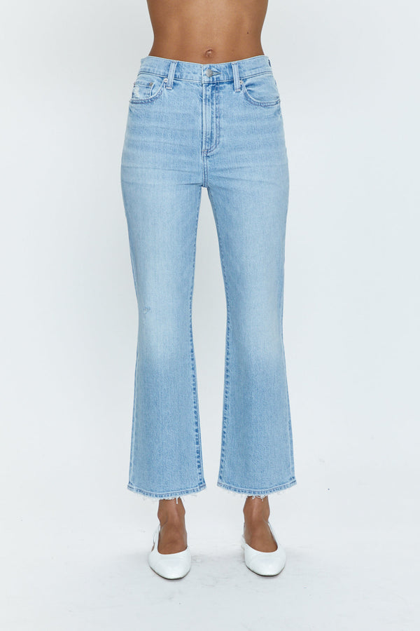 NEW Pistola cropped buy cuffed distressed jeans in better half wash, 18W