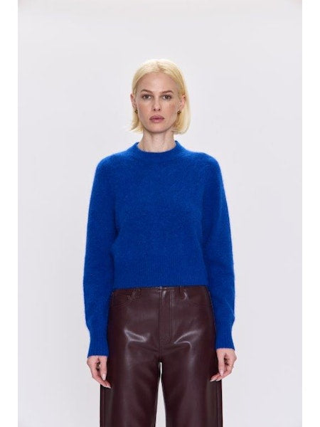 PISTOLA Sara Shrunken Crew Neck Sweater Azure