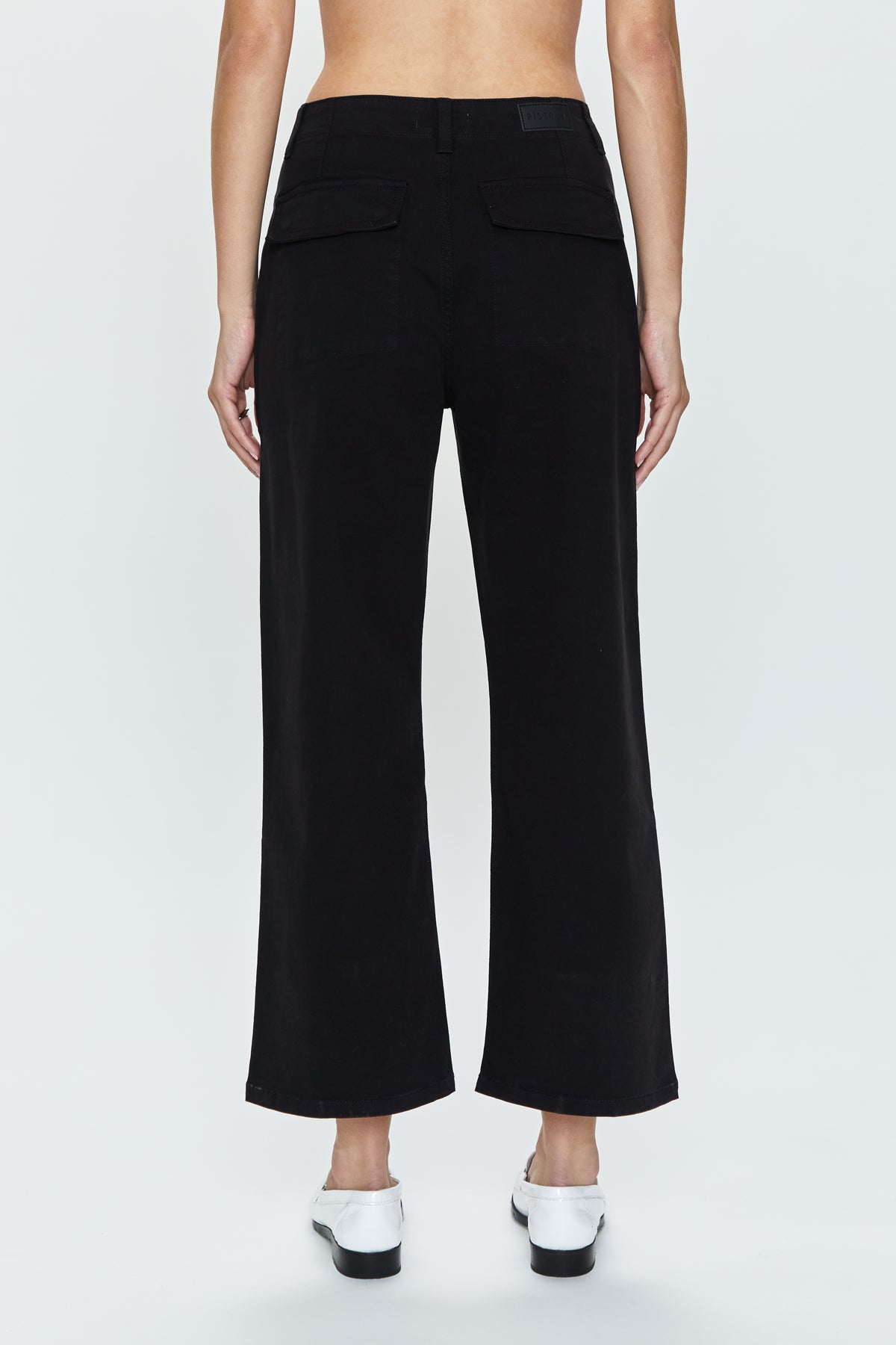 PISTOLA Sophia Wide Leg Utility Ankle in Black