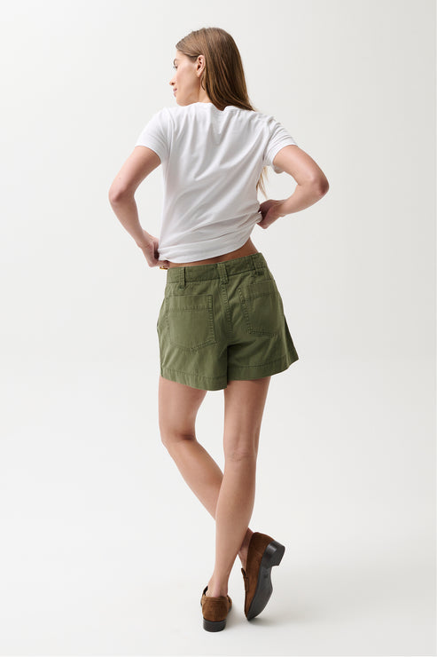 PISTOLA Mason Relaxed Utility Short Rigid Cotton Twill in Meadow