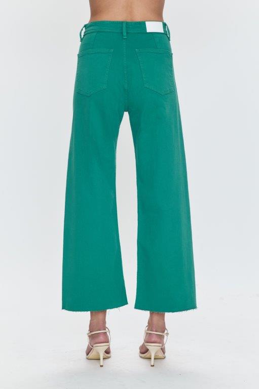PISTOLA Penny High Rise Wide Leg Crop in Viridian