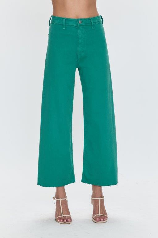 PISTOLA Penny High Rise Wide Leg Crop in Viridian