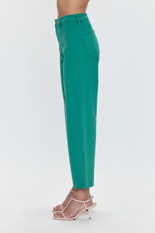 PISTOLA Penny High Rise Wide Leg Crop in Viridian