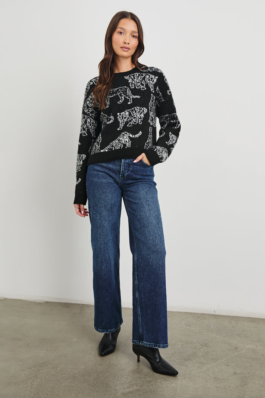 Rails Perci Sweater in Charcoal Cats