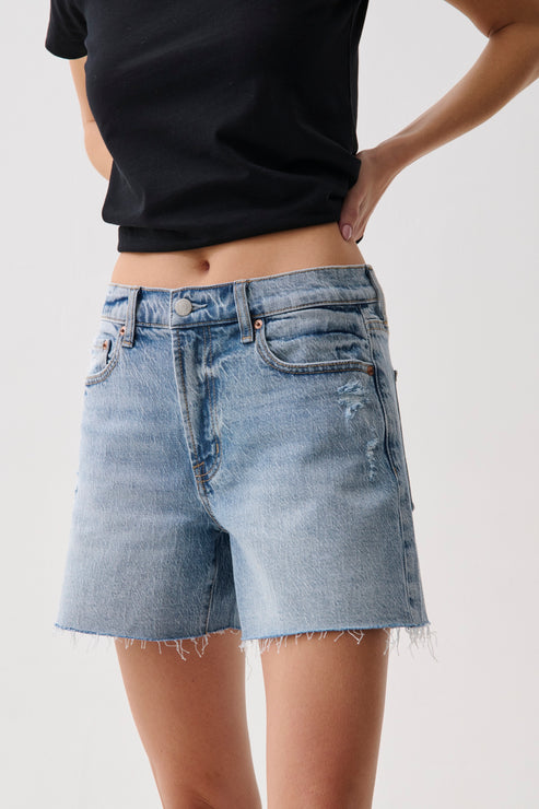 PISTOLA Kennedy Relaxed Mid Rise Cut Off Short in Normandy Vintage