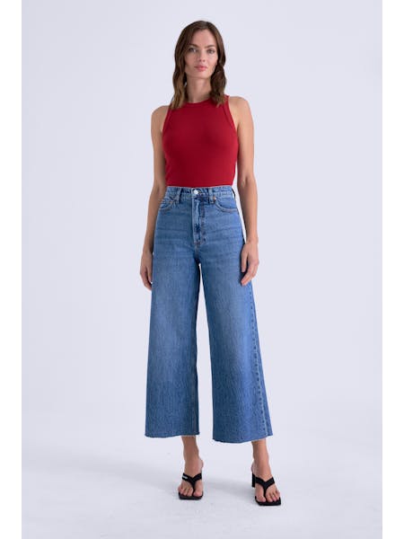 PISTOLA Lana Crop High Rise Ultra Wide Leg in Cityscape