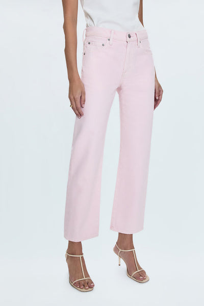PISTOLA Lexi Mid Rise Bowed Straight in Blush - Adorn
