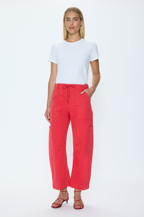 PISTOLA Sabrina Curved Utility Pant in Maraschino