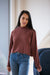 PROJECT SOCIAL T Throw and Go Sweater Rib Mock Neck Spiced Copper