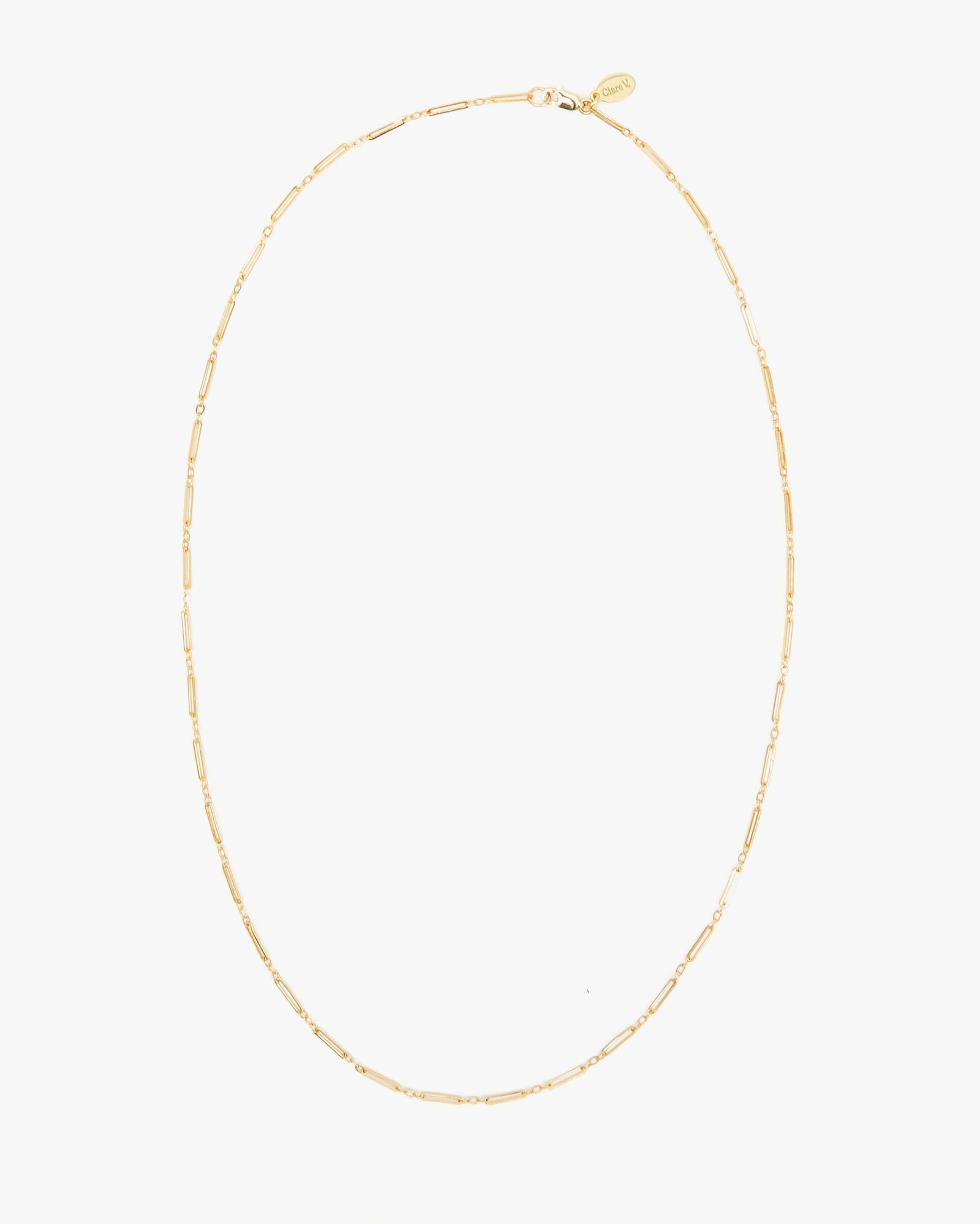 Clare V. Fine Paperclip Charm Chain 24"