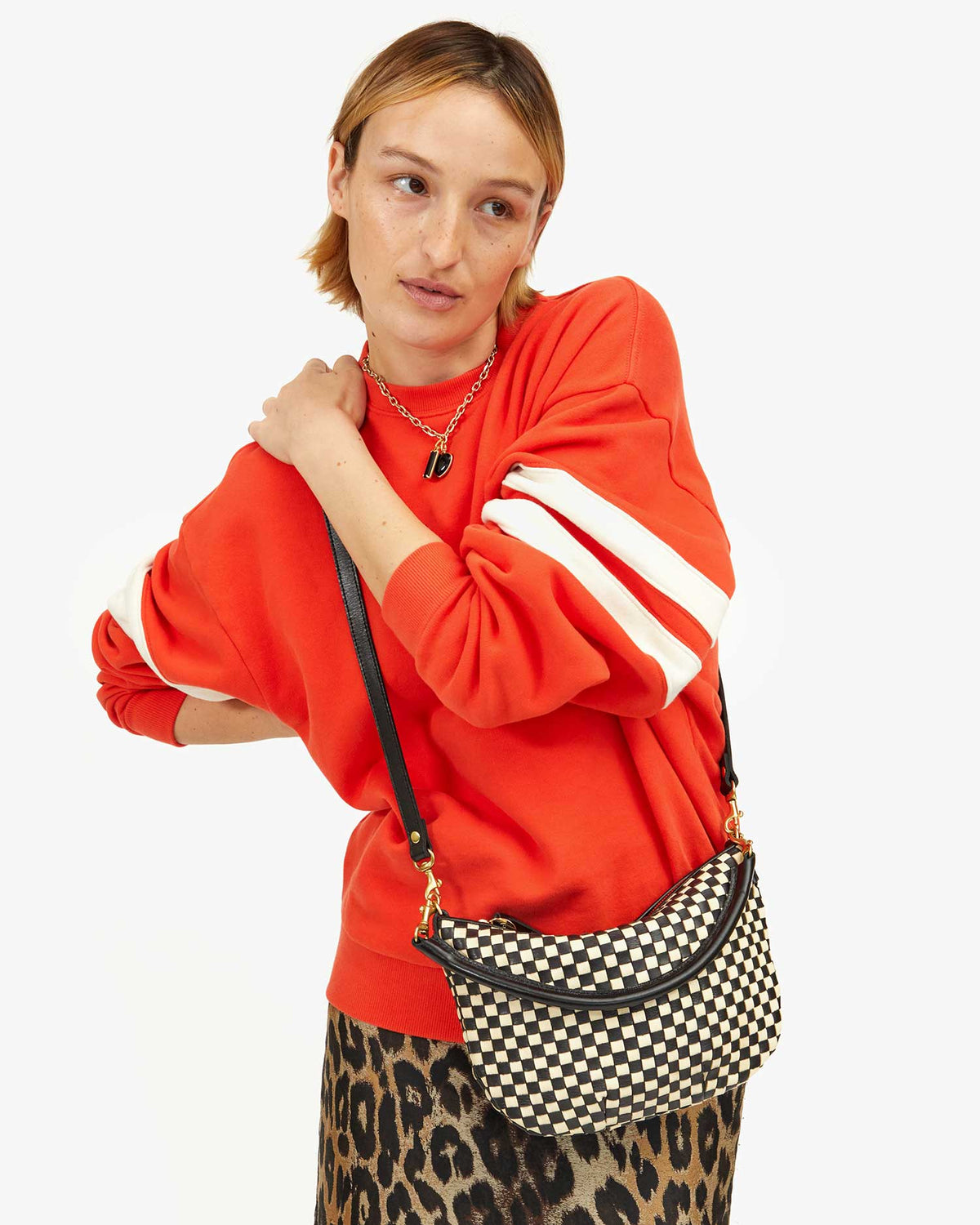 Clare V. Petit Moyen Woven Messenger